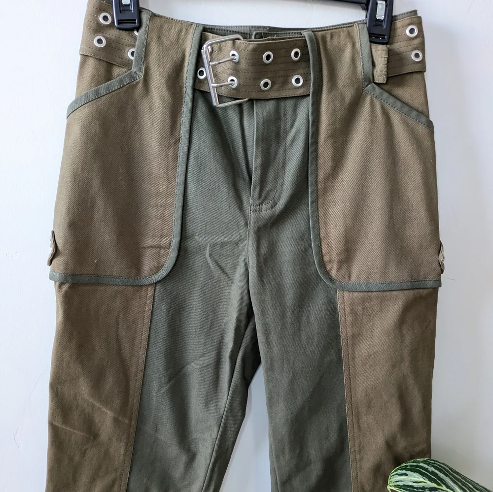 10 Crosby Derek Lam Two-Tone Cargo Pants - Picture 3 of 10